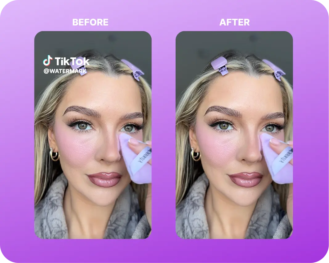 Before and After Watermark Removal