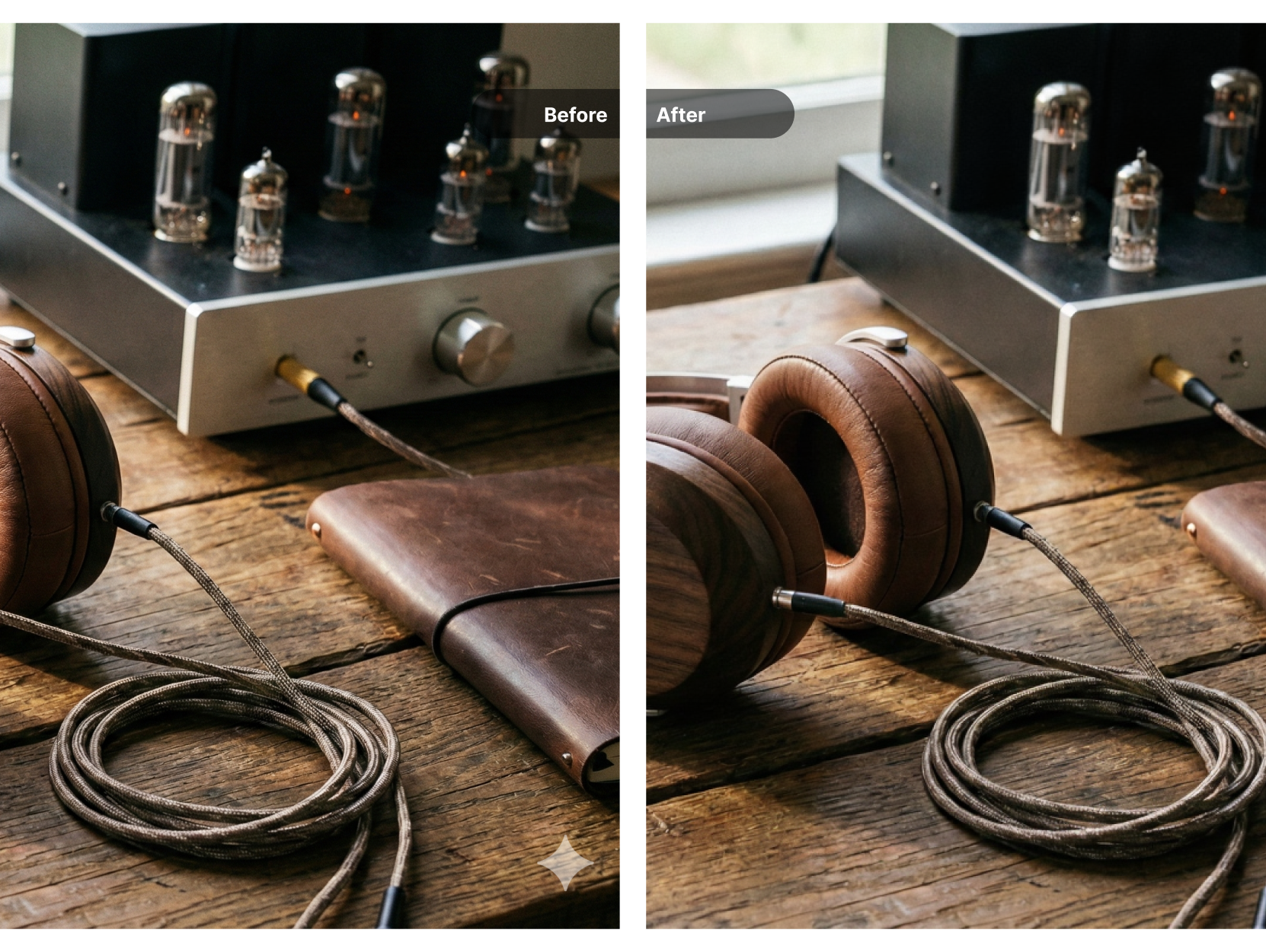 Before and after Gemini watermark removal example