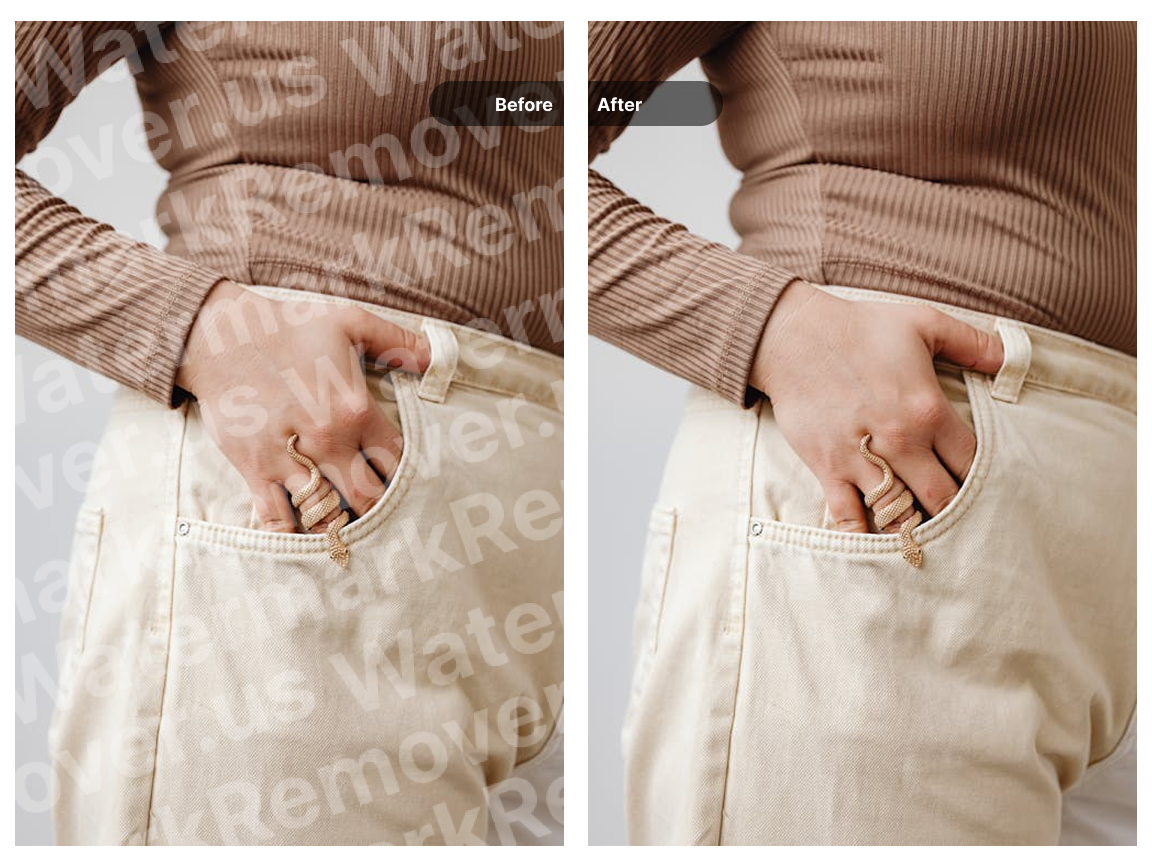 Before and after comparison of social media image cleanup