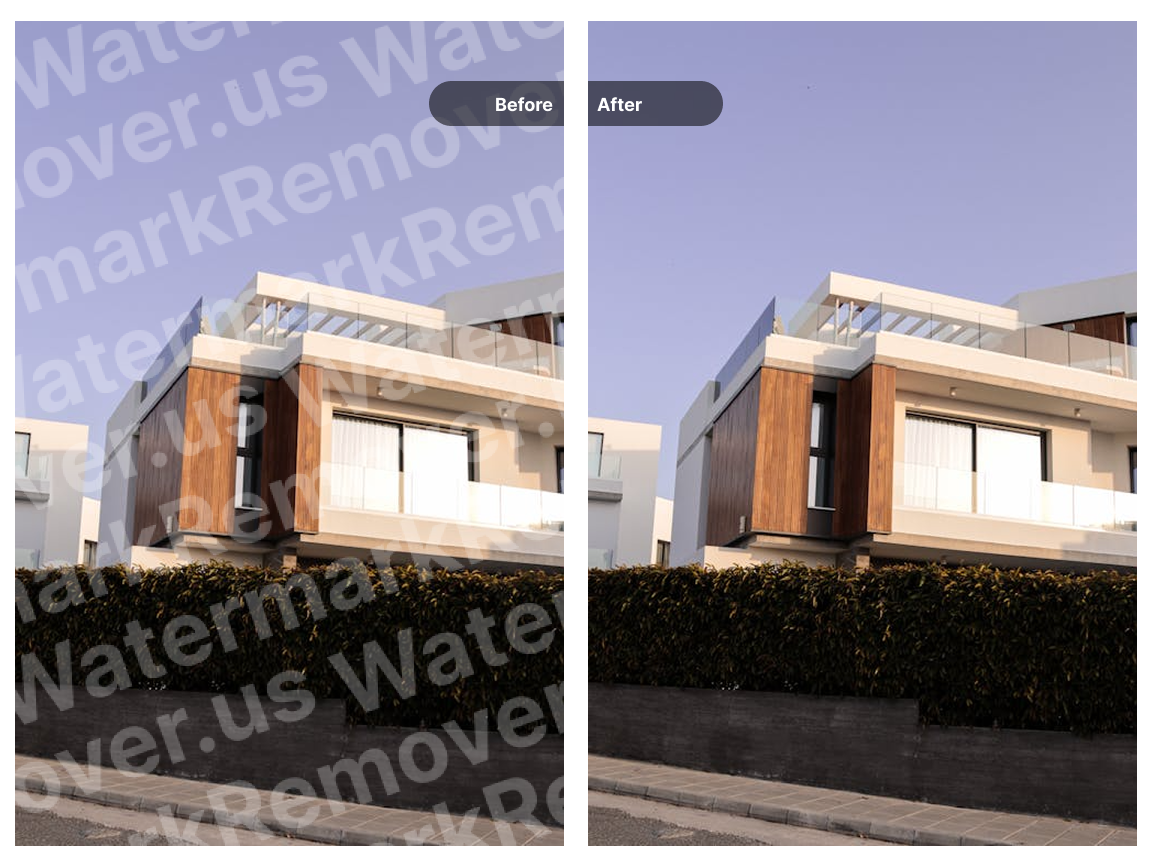 Before and after watermark removal example